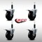 Service Caster 4'' SS Soft Rubber Swivel 1'' Expanding Stem Caster Set Total Lock Brake, 4PK SCC-SSEXTTL20S414-SRS-1-4 - alternate 2